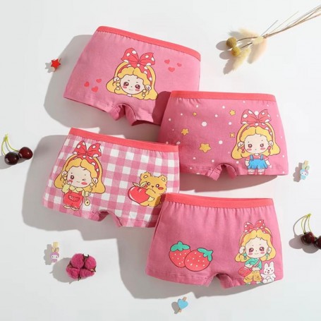 k118 Kids Cotton Girl Panties Boxer (4pcs)