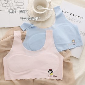 812 Quality Ice Silk Seamless Teen vest with Fix sponge (3pcs)