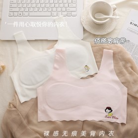 812 Quality Ice Silk Seamless Teen vest with Fix sponge (3pcs)
