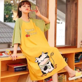 Hw01 Cotton Cartoon Dress Plus size 45-85kg