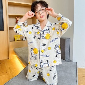 Cotton Long Sleeve Button Pajamas Pa241301