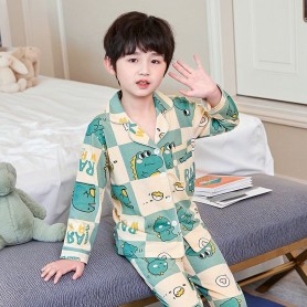 Cotton Long Sleeve Button Pajamas Pa241301