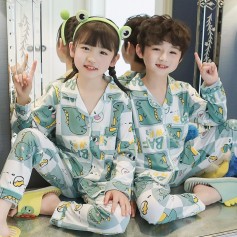 Cotton Long Sleeve Button Pajamas Pa241301