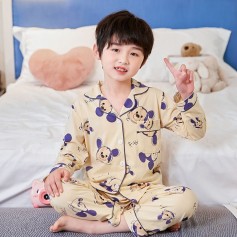 Cotton Long Sleeve Button Pajamas Pa241302