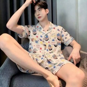 Unisex Cotton Pajamas Shin chan free size 40-75kg